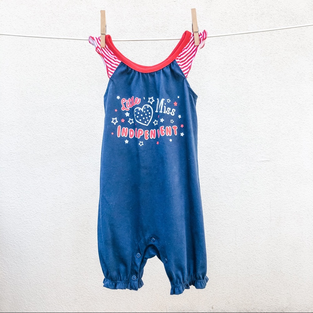☀️3 for $20 🇺🇸4th of July Cotton Romper-18 mo Miss Independent